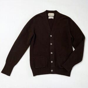 Vintage 100% Cashmere Made in Scotland Cardigan Sweater Dark Brown